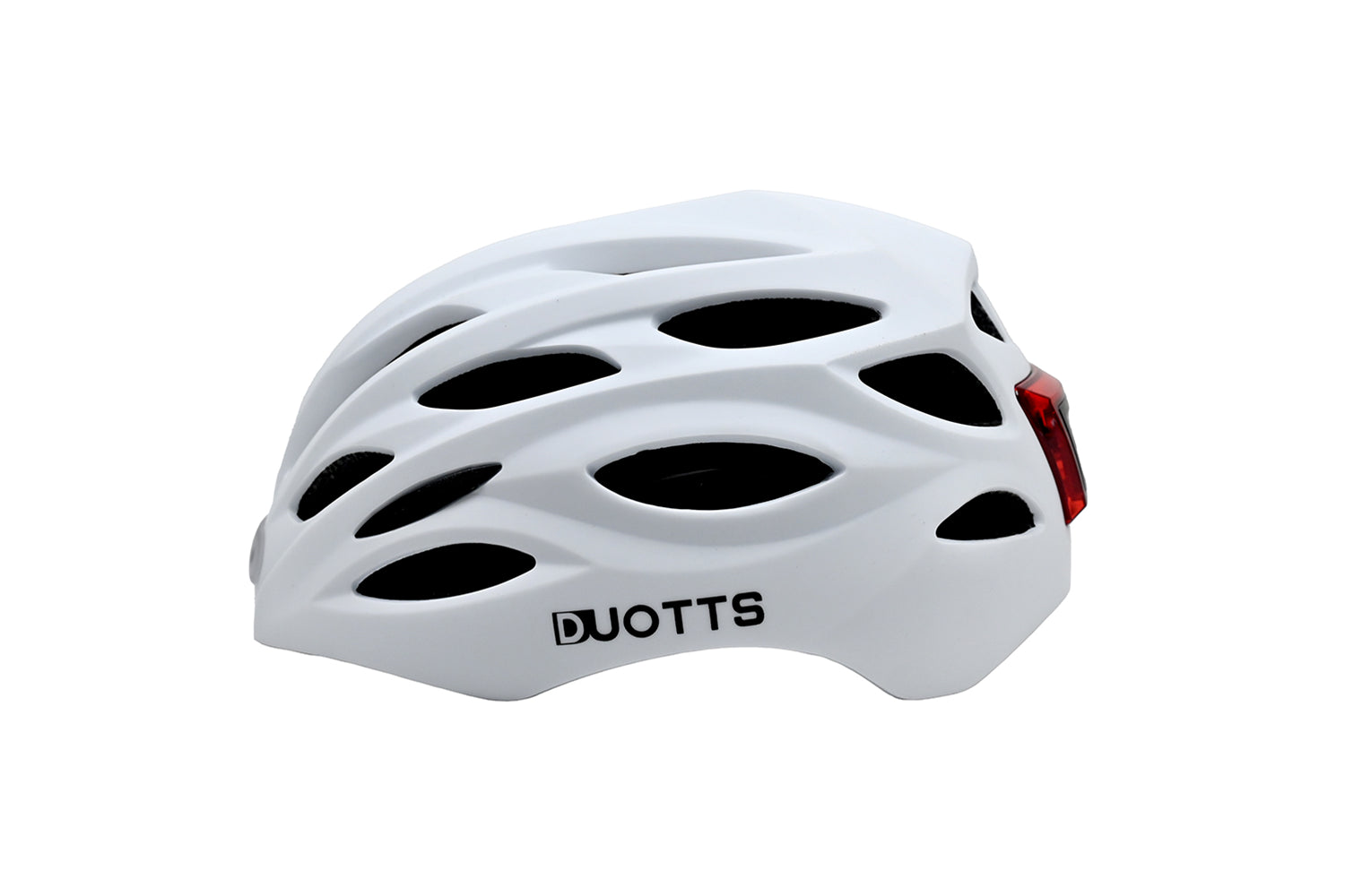 Duotts white helmet for safe cycling, designed with ventilation and shock-absorbing materials for optimal performance.