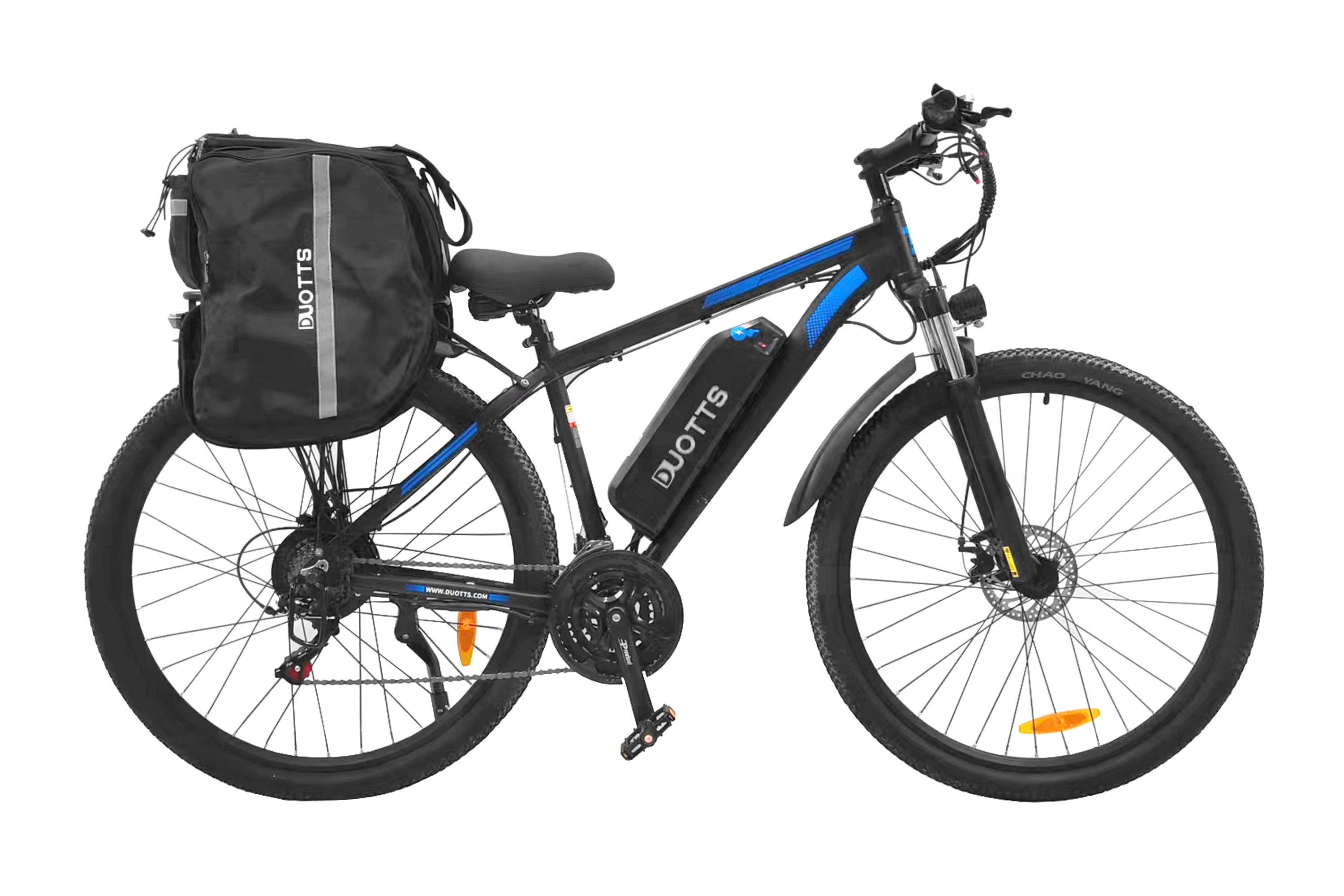 DUOTTS C29 lightweight electric bike with single battery and travel bag, perfect for versatile commuting.